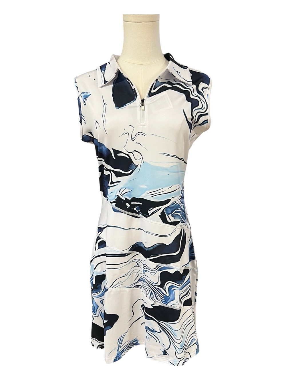 NWT FKEEP Ink Flowers 1/4 Zip Golf & Tennis Active Dress | Size M